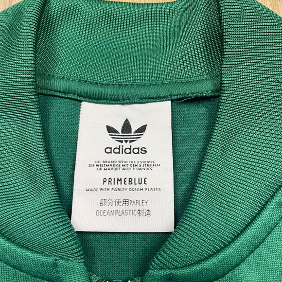 Adidas Green Track Jacket with White Stripes - Picture 3 of 9